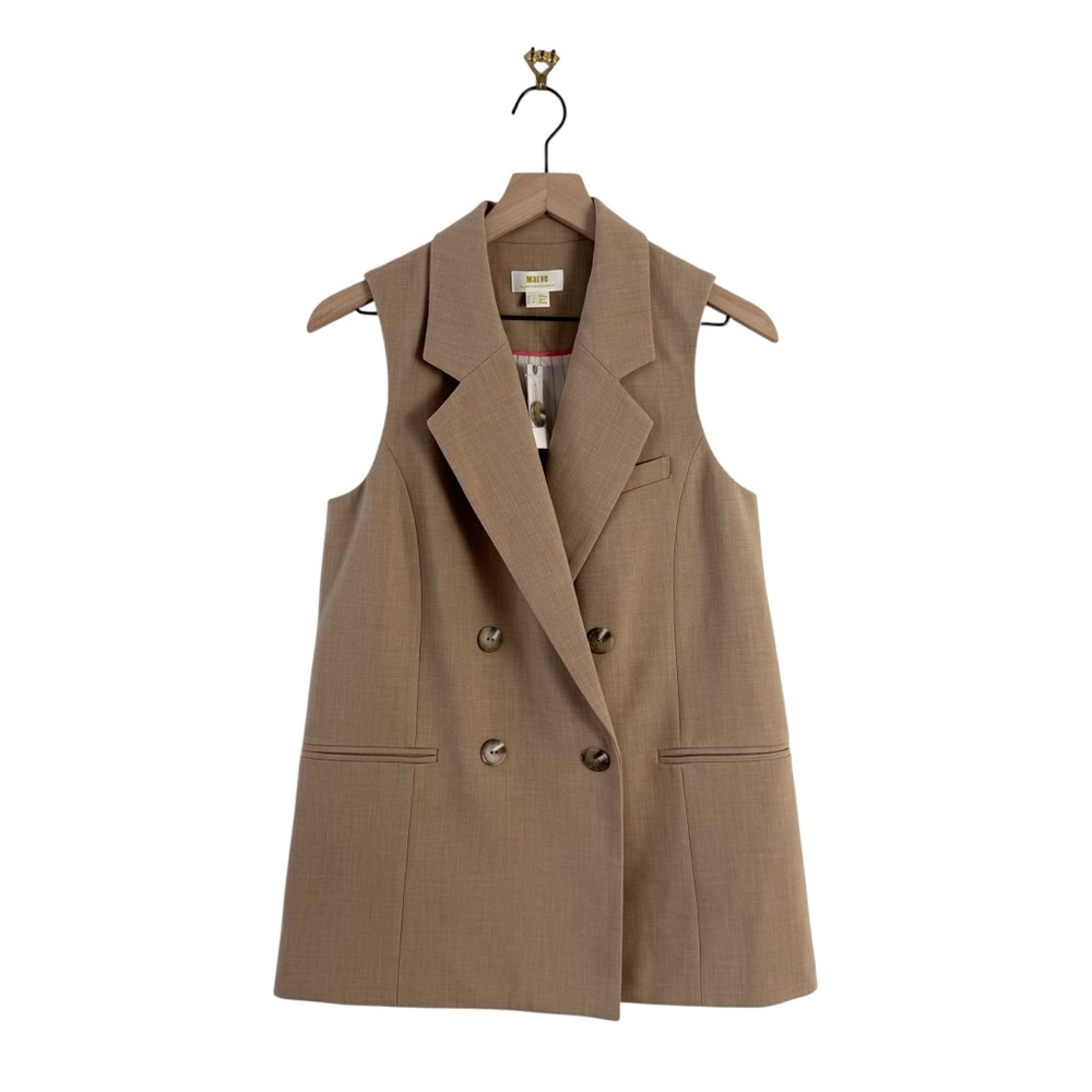 Maeve Beige Double-Breasted Vest Sz 2 NWT